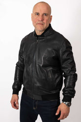 Men's leather bomber jacket Kamen Perforate